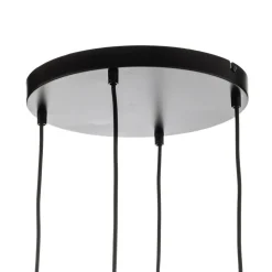 Pendellampe Starla rund 4 lyskilder grafit/amber/klar
