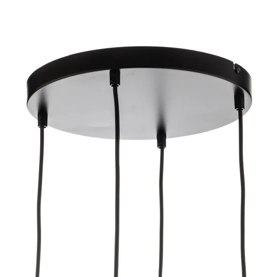 Pendellampe Starla rund 4 lyskilder grafit/amber/klar
