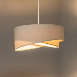 Pendellampe Vivien, tofarvet, beige/hvid