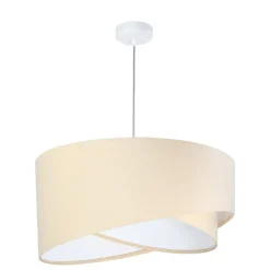 Pendellampe Vivien, tofarvet, beige/hvid