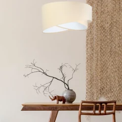 Pendellampe Vivien, tofarvet, beige/hvid