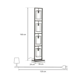 Perpendillu gulvlampe, 4 lyskilder