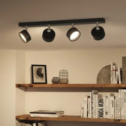 Philips Bracia LED-loftspot 4 lyskilder, sort