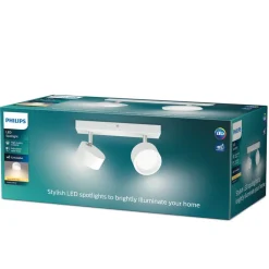 Philips Bracia LED-loftspot med 2 lyskilder, hvid