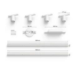 Philips Hue Perifo skinnesystem 4x spots, hvid