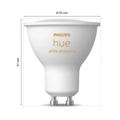Philips Hue White Ambiance LED-reflektorpære GU10 4,2 W, 2-pak