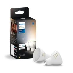 Philips Hue White Ambiance LED-reflektorpære GU10 4,2 W, 2-pak