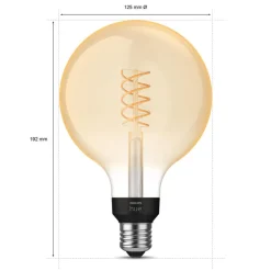 Philips Hue White E27 7W Globe Filament G125 550lm