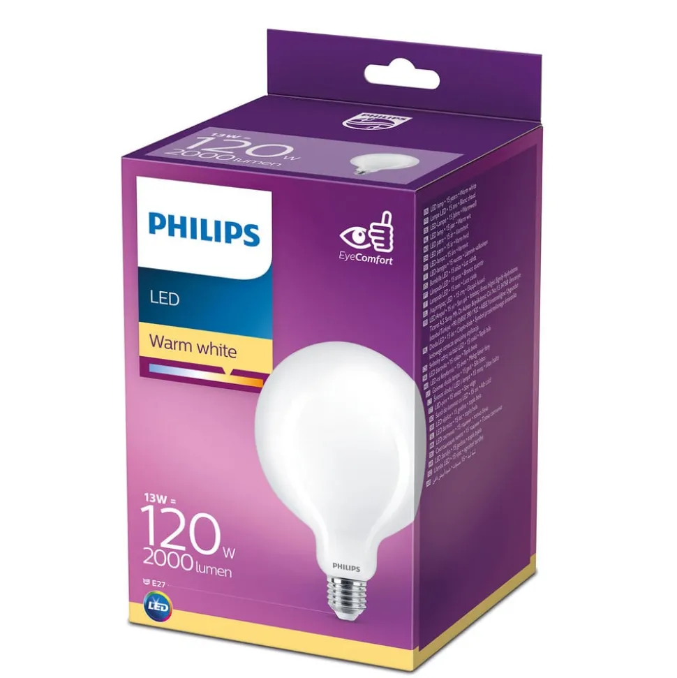Philips LED Classic globepære E27 G120 13W mat