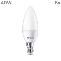 Philips LED-kerte E14 4,9 W 470m 2.700K mat 6 stk