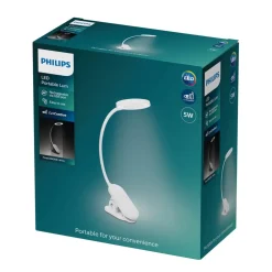 Philips LED-klemmelampe Forys med batteri