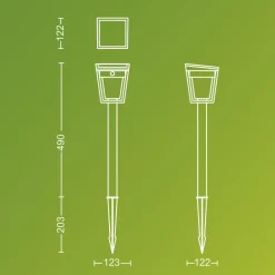 Philips LED-lampe med jordspyd Nissa UE, plast, IP44