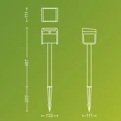 Philips LED-lampe med jordspyd Ezra UE, plast, IP44