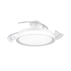 Philips LED-loftventilator Bliss, hvid/hvid, støjsvag, CCT