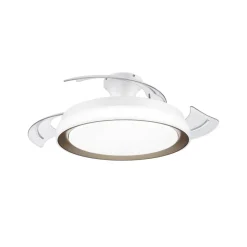 Philips LED-loftventilator Bliss, guld/hvid, støjsvag, CCT