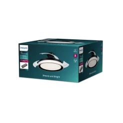 Philips LED-loftventilator Bliss sort/hvid, støjsvag, CCT