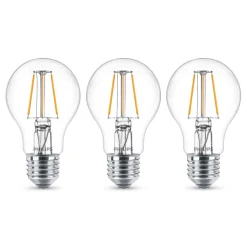 Philips LED-pære Classic E27 4,3W 2.700K klar 3stk