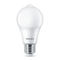 Philips LED-pære E27 A60 sensor 8W 2.700K, mat