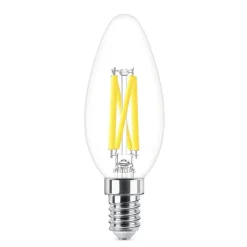 Philips LED-pære, E14 B35, 3,4 W, 2.700 K, WarmGlow