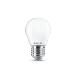 Philips LED-pære E27 P45 4,3 W 2.700K opal 2 stk