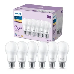 Philips LED-pære E27 13 W 1.521lm 2.700 K mat 6