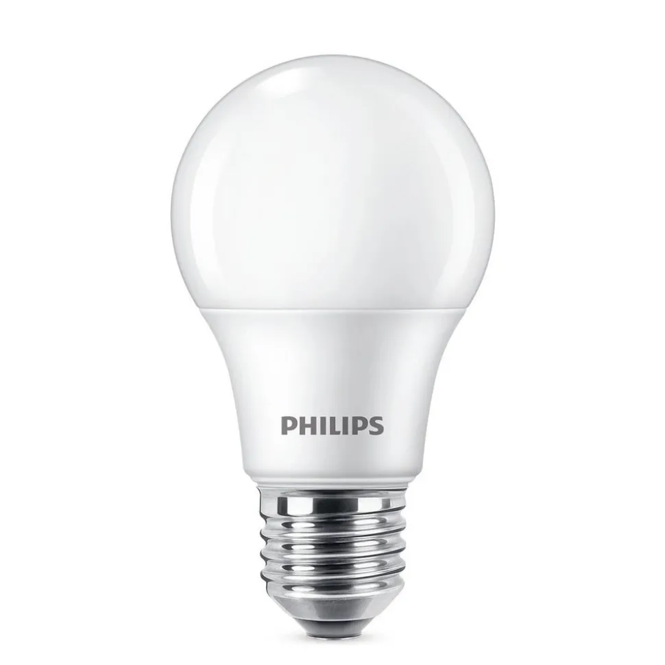 Philips LED-pære E27 8 W 806lm 2.700 K mat 6 stk