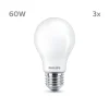 Philips LED-pære E27 7 W 806lm 2.700 K mat 3 stk