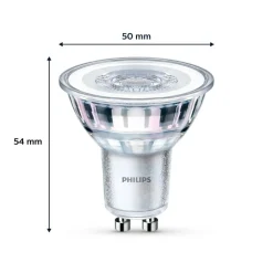 Philips LED-pære GU10 4,6W 390lm 840 klar 36° 2 stk