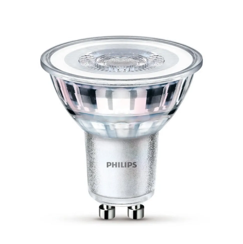 Philips LED-pære GU10 4,6W 390lm 840 klar 36° 2 stk