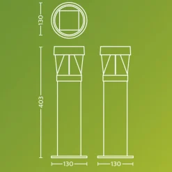 Philips LED-sokkellampe Avery, sort, IP44