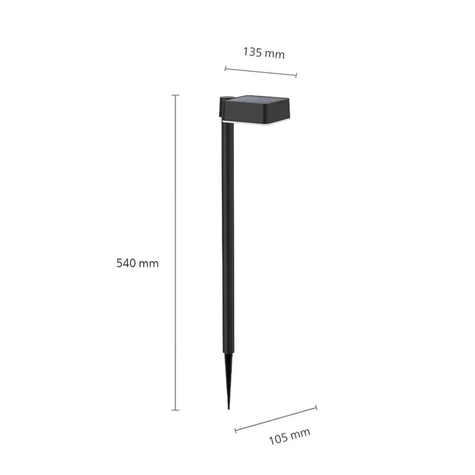 Philips LED solcelle jordspydslys Vynce, hoved 10,5 x 10,5 cm