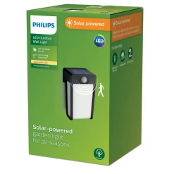 Philips LED-solcellelampe Shroud, sort/opal, sensor