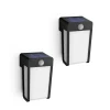 Philips LED-solcellelampe Shroud, sort/opal, 2-pak