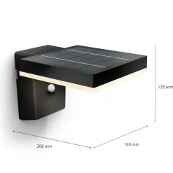 Philips LED-solcellelampe til vægmontering Zonal, hoved 16 x 16 cm