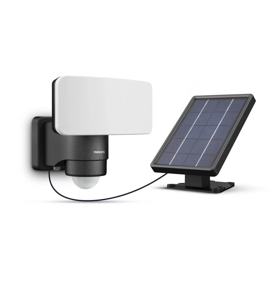 Philips LED-udendørs spotlampe Tylus, sort 5.000K sensor