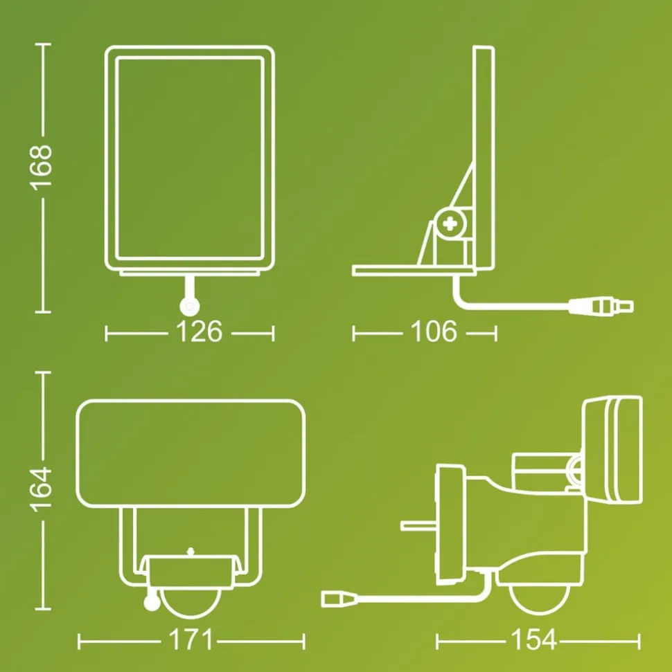 Philips LED-udendørs spotlampe Tylus, sort 5.000K sensor
