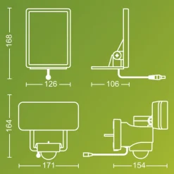 Philips LED-udendørs spotlampe Tylus, hvid, 3.000 K, sensor