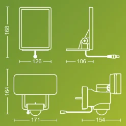 Philips LED-udendørs spotlampe Tylus, sort 3.000K sensor