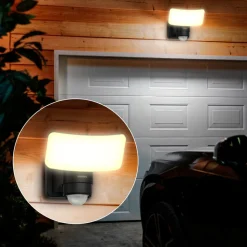 Philips LED-udendørs spotlampe Tylus, sort 3.000K sensor