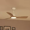 Philips LED-ventilator Olas, Ø 106 cm, brun/hvid, støjsvag