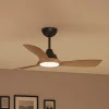 Philips LED-ventilator Olas, Ø 106 cm, brun/sort, støjsvag