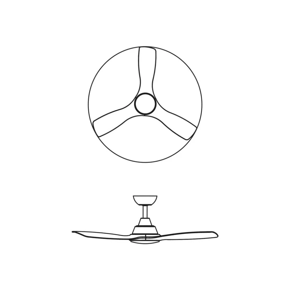 Philips LED-ventilator Olas, Ø 132 cm, brun/sort, støjsvag