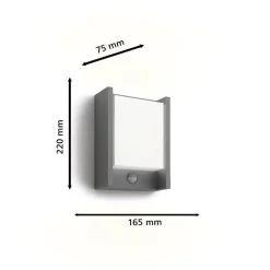 Philips LED-væglampe Arbour UE, sensor, 2.700 K