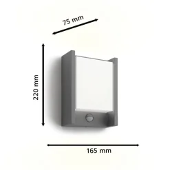 Philips LED-væglampe Arbour UE, 2-pak, sensor, 2.700 K