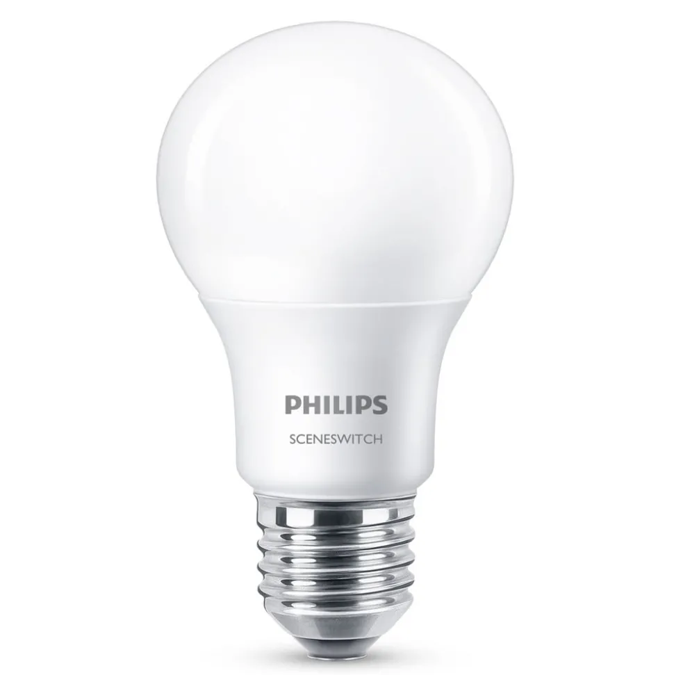 Philips SceneSwitch E27 8W LED-pære 2.700K mat