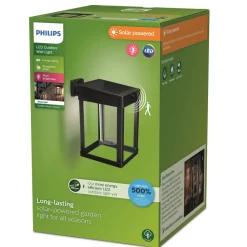 Philips solcelle-sensorlampe Camill sort/klar 14 x 14 cm