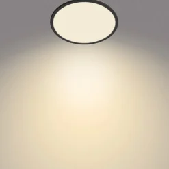 Philips SuperSlim LED-loftlampe, IP44, Ø 29,5 cm, sort
