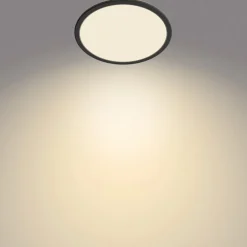 Philips SuperSlim LED-loftlampe, IP44, Ø 24,5 cm, sort