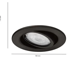 Philips udendørs indbygningslampe Fresco, sort, stål, GU10