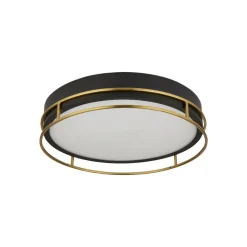 Phoenix loftslampe, Ø 40 cm, sort/messing, IP44